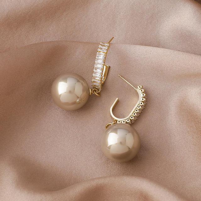 925 needle elegant color pearl earrings