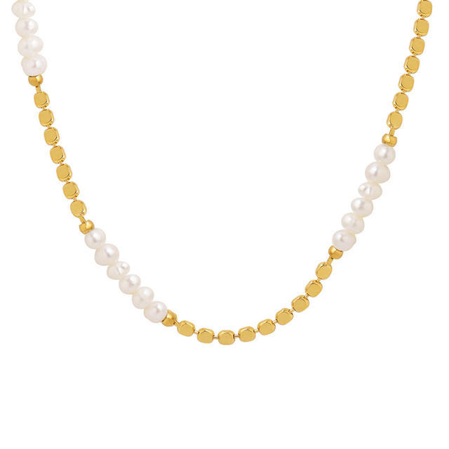 INS water pearl bead choker necklace