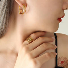 INS simple design open hoop earrings stainless steel earrings