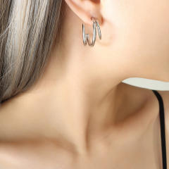 INS simple design open hoop earrings stainless steel earrings