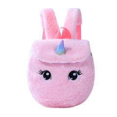 Cute fluffy unicorn design baby girl backpack