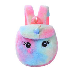 Cute fluffy unicorn design baby girl backpack