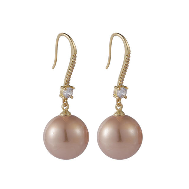 Korean fashion rhinestone pearl ear hook earrings