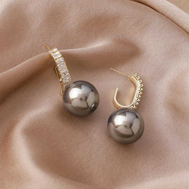 925 needle elegant color pearl earrings