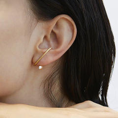 Korean fashion super simple pearl earrings