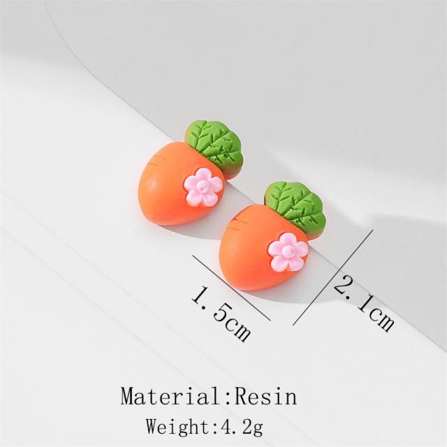 Cute resin fruit series holiday studs earrings