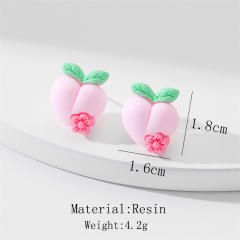 Cute resin fruit series holiday studs earrings