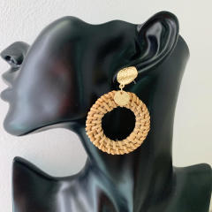 Wish hot sale boho holiday trend braid circle earrings