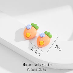 Cute resin fruit series holiday studs earrings