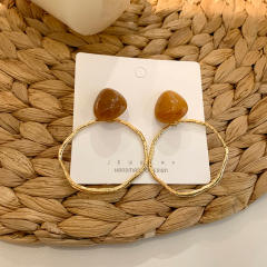 Geometric shape acrylic circle earrings