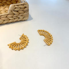Holiday trend wood material earrings