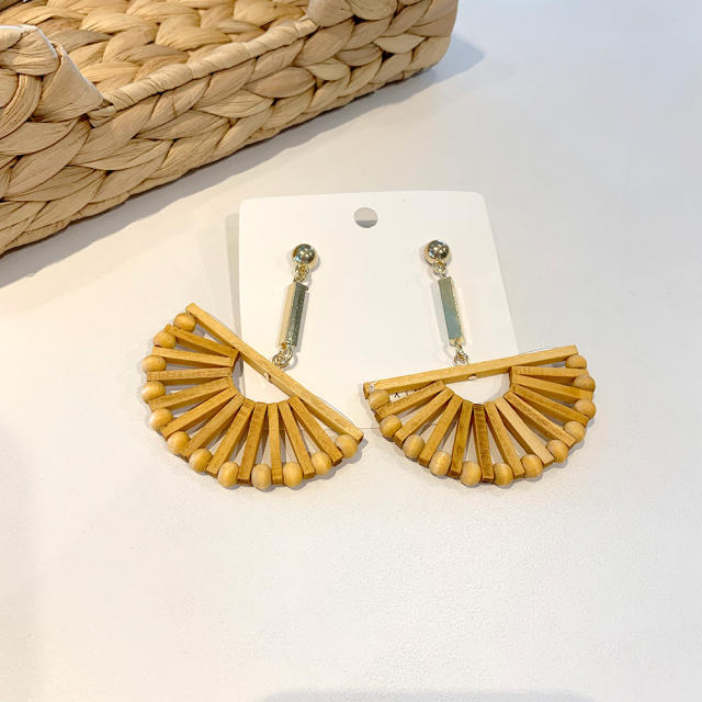 Holiday trend wood material earrings