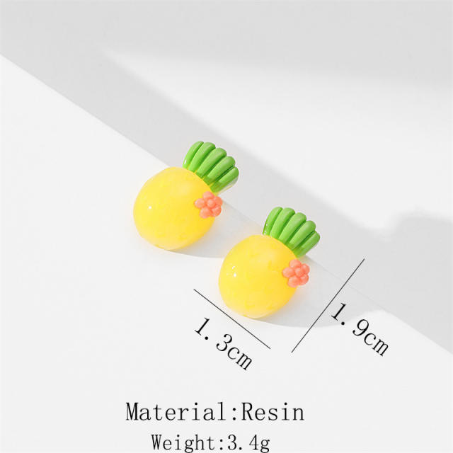 Cute resin fruit series holiday studs earrings