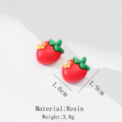 Cute resin fruit series holiday studs earrings