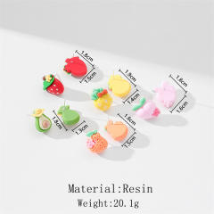 Cute resin fruit series holiday studs earrings
