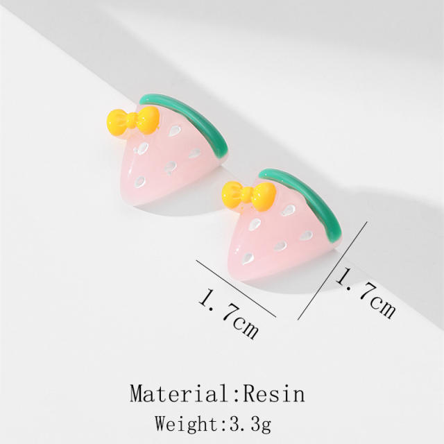 Cute resin fruit series holiday studs earrings