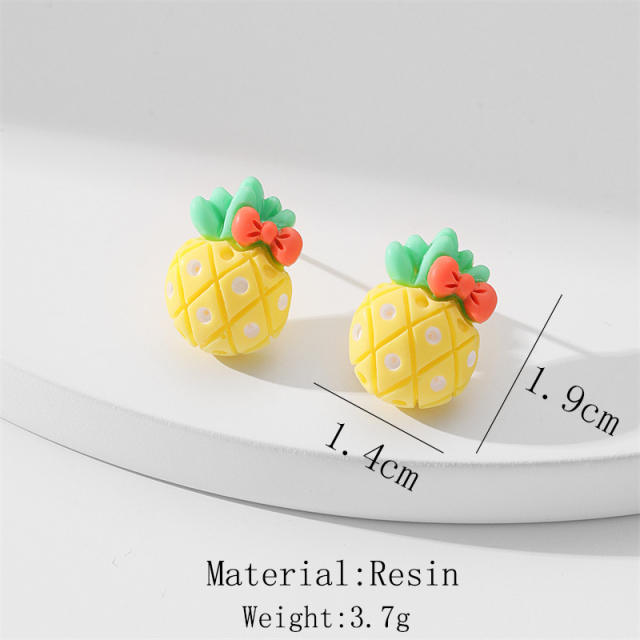 Cute resin fruit series holiday studs earrings