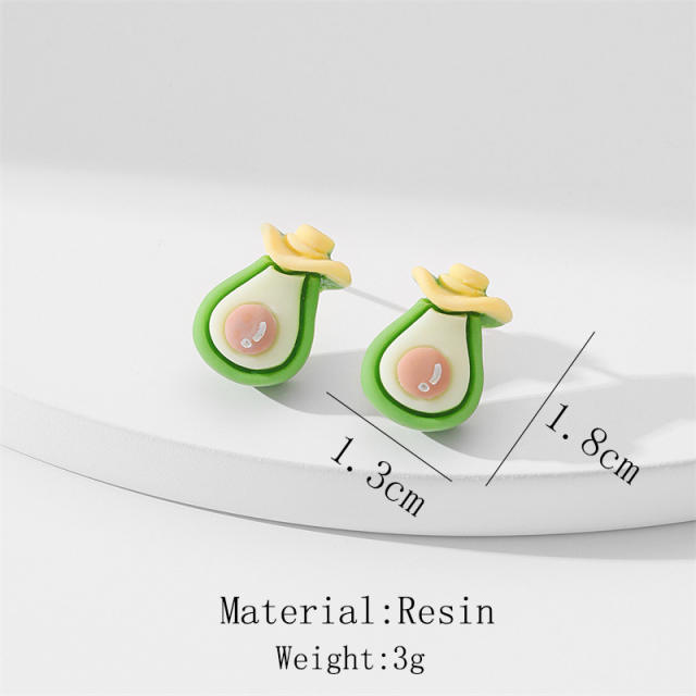 Cute resin fruit series holiday studs earrings