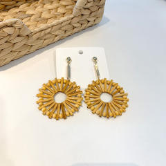 Holiday trend wood material earrings
