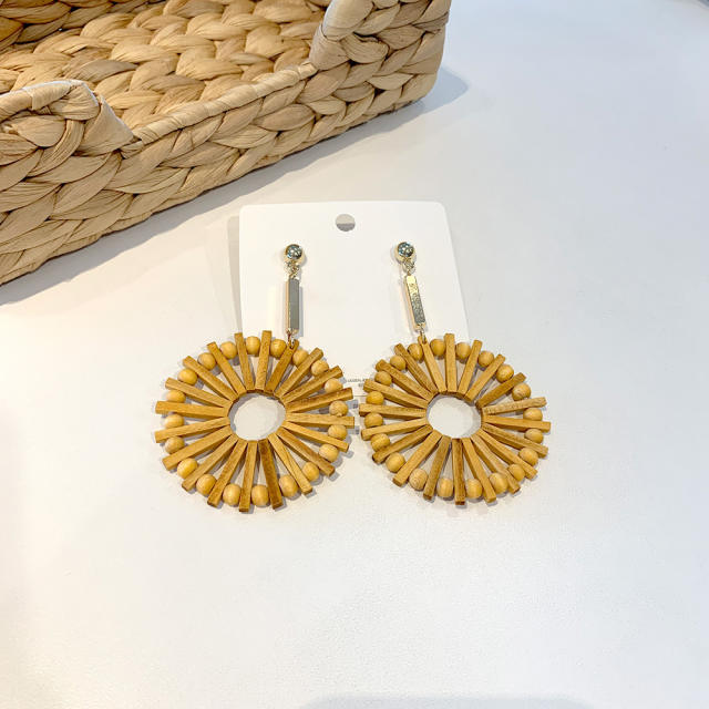 Holiday trend wood material earrings