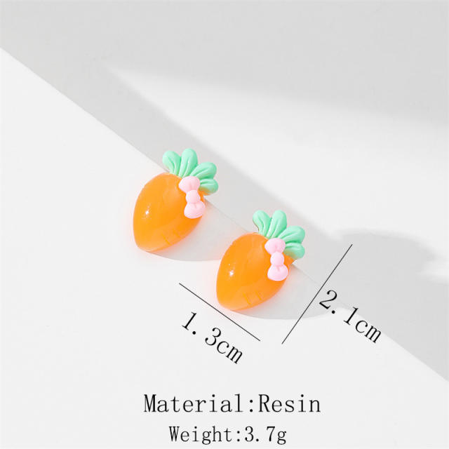 Cute resin fruit series holiday studs earrings