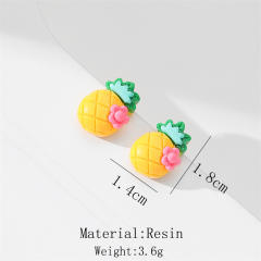 Cute resin fruit series holiday studs earrings