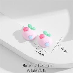 Cute resin fruit series holiday studs earrings