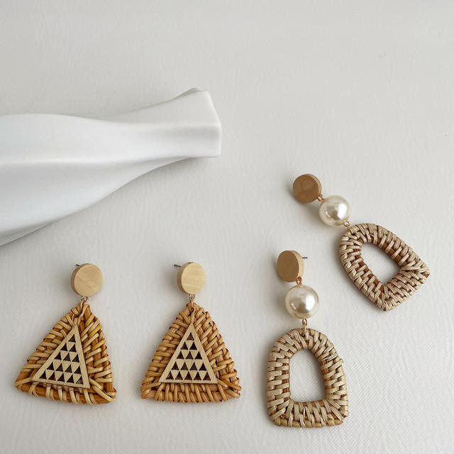 Handmade boho braid earrings