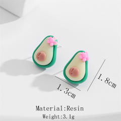 Cute resin fruit series holiday studs earrings