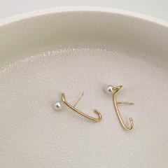 Korean fashion super simple pearl earrings