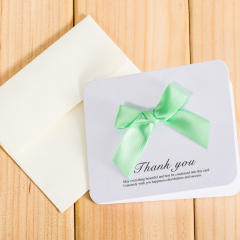 Color ribbon bow greeting cards