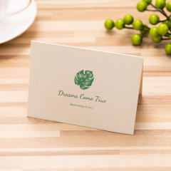 Concise green color business greeting cards