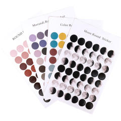 Handmade plain color round stickers 48pcs
