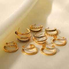INS 18K stainless steel earrings open hoop earrings