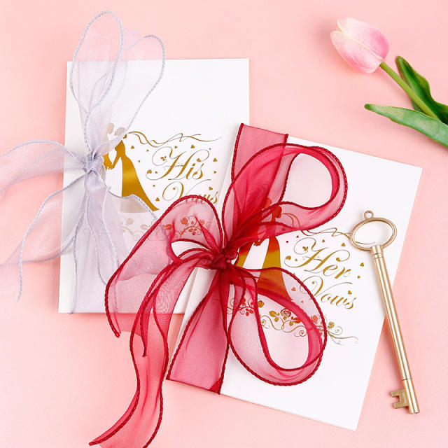 Wedding cards with ribbon
