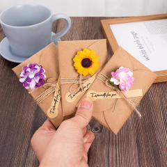 Vintage Kraft paper dry flower greeting cards