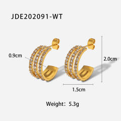 INS 18K stainless steel earrings open hoop earrings