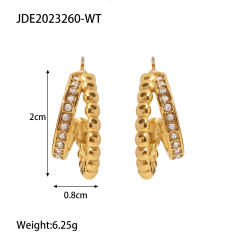 INS 18K stainless steel earrings open hoop earrings