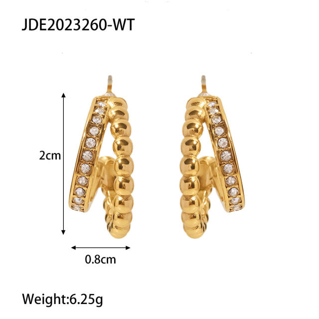 INS 18K stainless steel earrings open hoop earrings