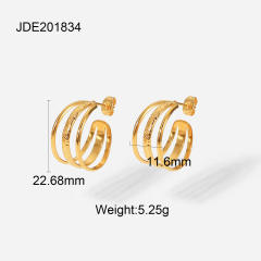 INS 18K stainless steel earrings open hoop earrings
