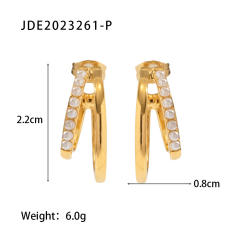 INS 18K stainless steel earrings open hoop earrings