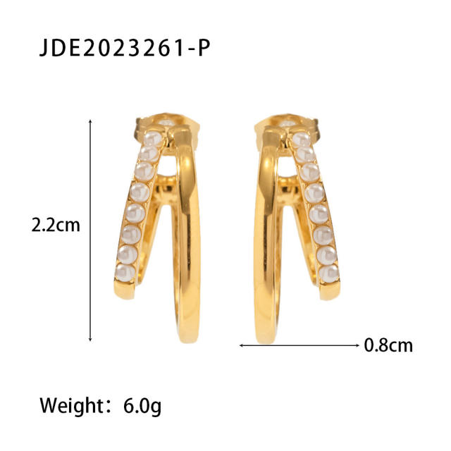 INS 18K stainless steel earrings open hoop earrings