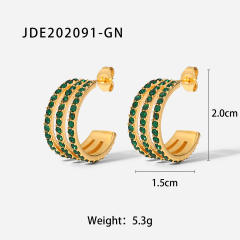 INS 18K stainless steel earrings open hoop earrings