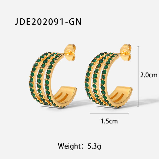 INS 18K stainless steel earrings open hoop earrings