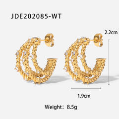 INS 18K stainless steel earrings open hoop earrings