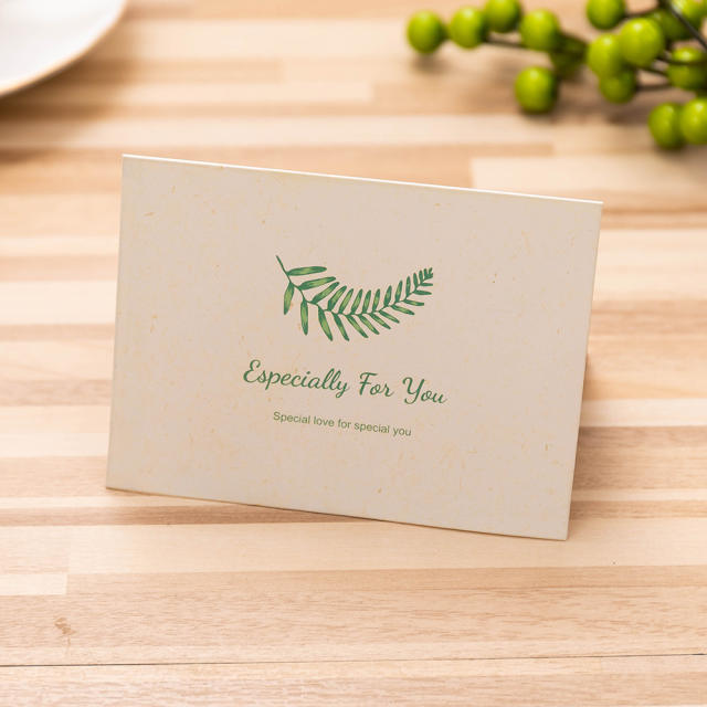 Concise green color business greeting cards