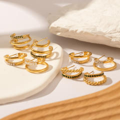 INS 18K stainless steel earrings open hoop earrings