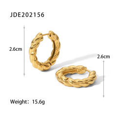 18K color cubic zircon setting stainless steel earrings hoop earrings