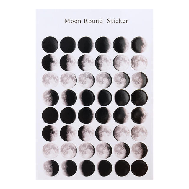 Handmade plain color round stickers 48pcs