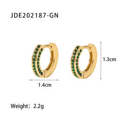 18K color cubic zircon setting stainless steel earrings hoop earrings